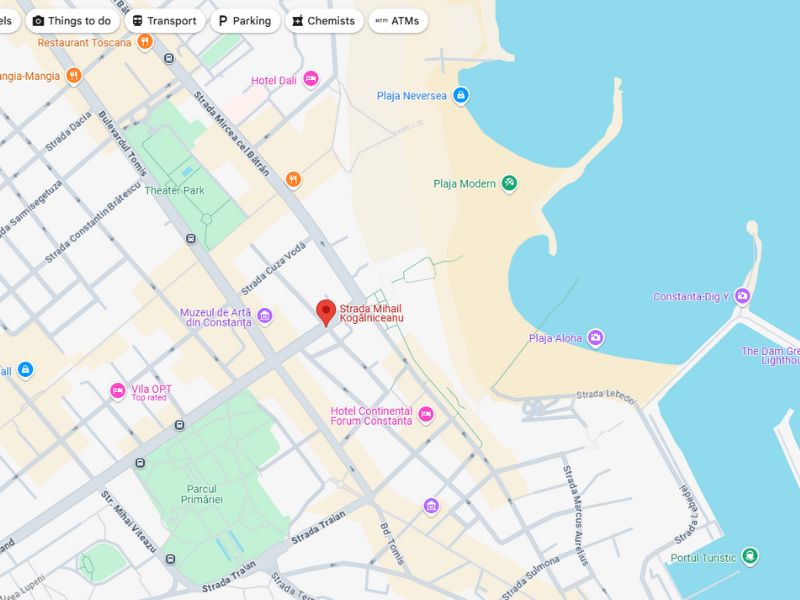 Map showing Hotel Carol's location